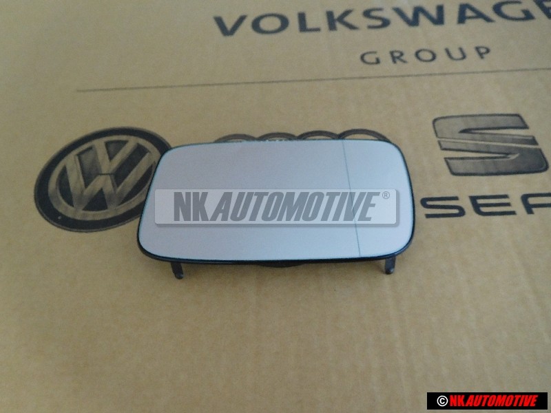 VW Original Spiegelglas (Asphärisch- Weitwinkel) Mit Trägerplatte - 191857521K
