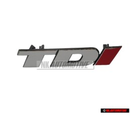 VW Original TDI Vorne Kühlergrill Emblem Schriftzug Chrom Rot - 2D0853679B EQW