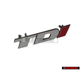 VW Original TDI Vorne Kühlergrill Emblem Schriftzug Chrom Rot - 2D0853679B EQW