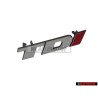 VW Original TDI Vorne Kühlergrill Emblem Schriftzug Chrom Rot - 2D0853679B EQW