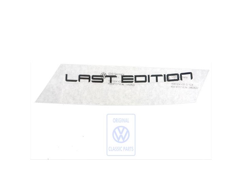 VW Original Folienschriftzug Schwarz/Silber - 7D0854431G 1CX