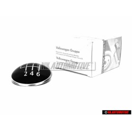 VW Original 6-Gang Schaltknauf Schalthebel Emblem Plakette - 1K0711144A
