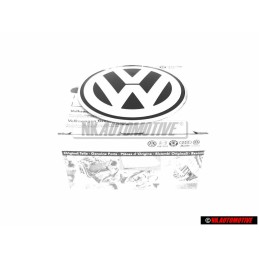 VW Original Hinten Emblem Logo Zeichen Schwarz Chrom - 1C0853630K WV9