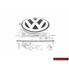 VW Original Hinten Emblem Logo Zeichen Schwarz Chrom - 1C0853630K WV9
