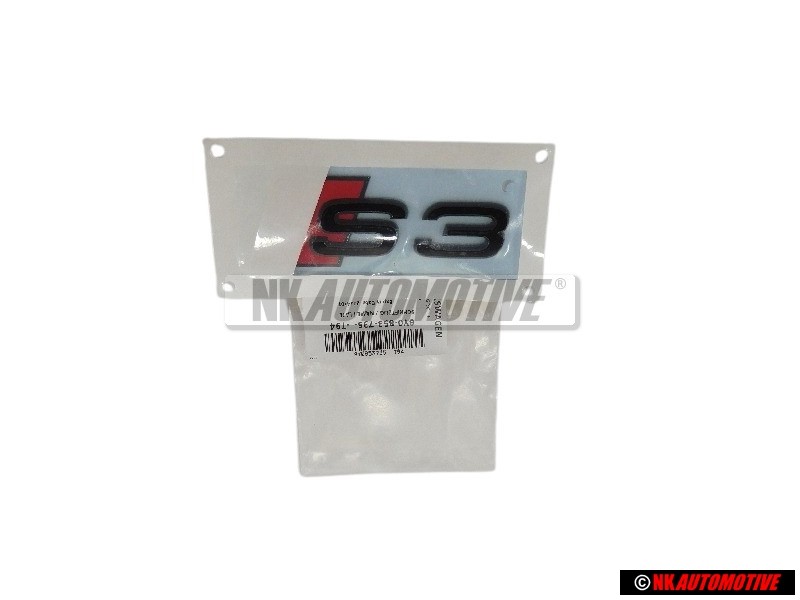 Audi Original S3 Hinten Schriftzug Emblem Logo Schwarz Rot - 8Y0853735 T94