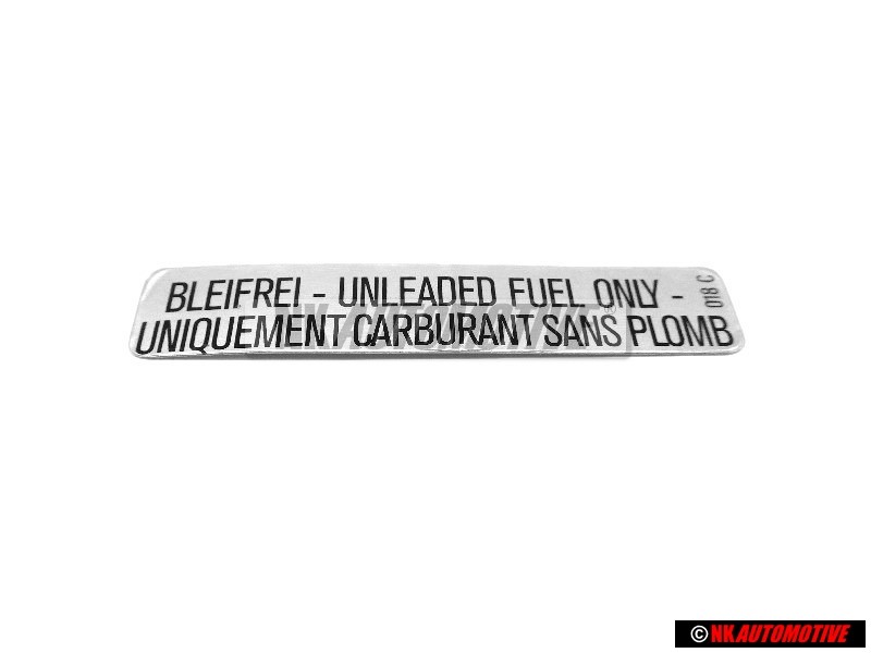 VW Original Kennschild Unleaded Fuel Only - 251000258E