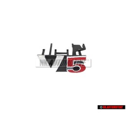 VW Original V5 Vorne Kühlergrill Emblem Schriftzug Chrom Rot - 1J6853679F