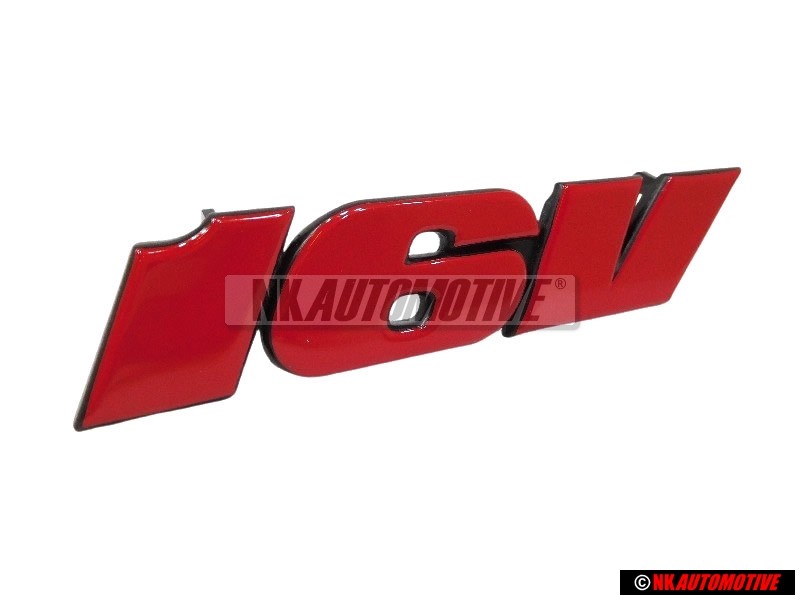 VW Original 16V Vorne Kühlergrill Emblem Schriftzug Rot - 1H6853679G