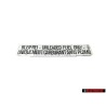 VW Original Kennschild Unleaded Fuel Only - 251000258B