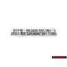 VW Original Kennschild Unleaded Fuel Only - 175000258