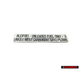VW Original Kennschild Unleaded Fuel Only - 176000258A