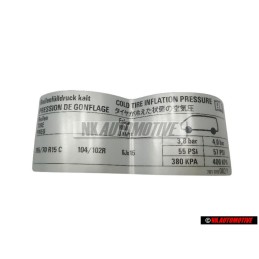VW Original Kennschild - 701010082P