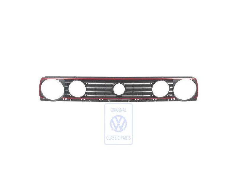 VW Original Kühlergrill Satinschwarz/Tornadorot - 191853653K QN5