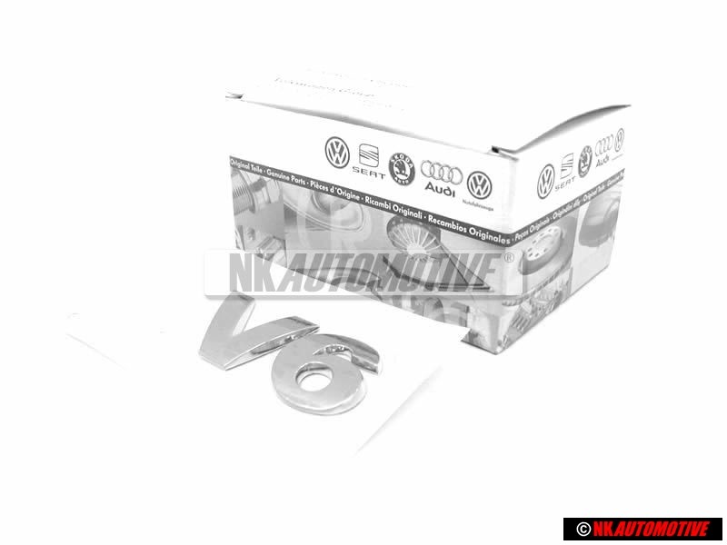VW Original V6 Hinten Schriftzug Emblem Logo Chrom - 3B0853675C 739