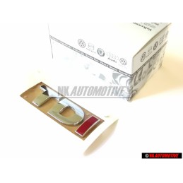 VW Original TDI Hinten Schriftzug Emblem Logo Chrom Rot - 3B0853675ABGQF