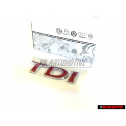 VW Original TDI Hinten Schriftzug Emblem Logo Rot - 1J0853675ACGQF