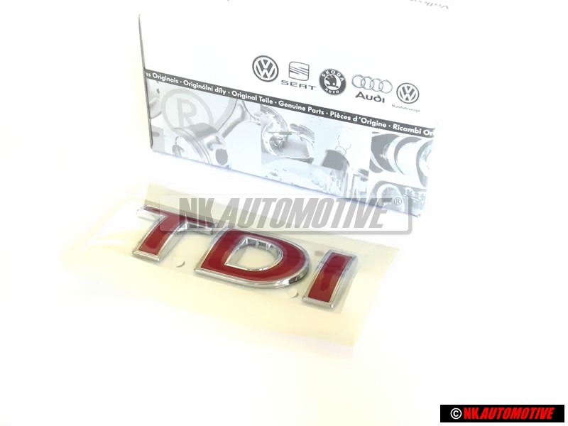 VW Original TDI Hinten Schriftzug Emblem Logo Rot - 1J0853675ACGQF