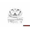 VW Original Vorne Kühlergrill Emblem Logo Zeichen Chrom - 5G0853601 2ZZ