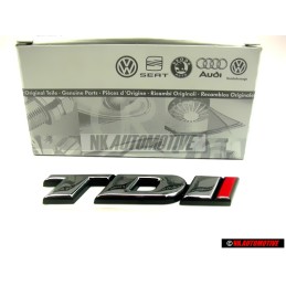 VW Original TDI Hinten Schriftzug Emblem Logo Chrom Rot - 1H0853675E EQW