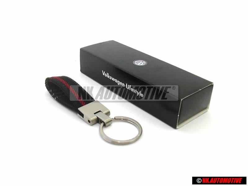 VW Original Schlüsselanhänger Schwarz/Rot - 1KM087013B 6J1
