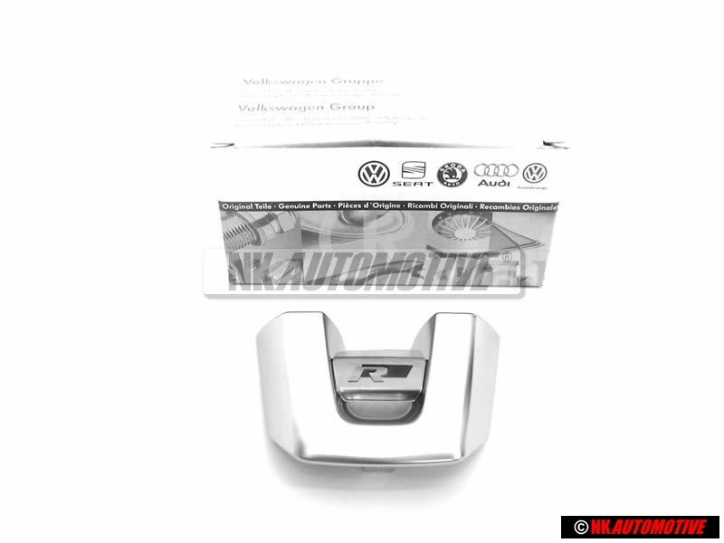 VW Original R Schriftzug Emblem Logo für Lenkrad Aluminium - 1K8419685B POP