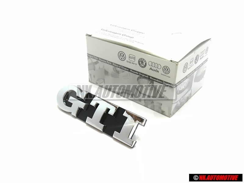 VW Original GTI Vorne Kühlergrill Emblem Schriftzug Chrom - 1K6853679D FXC
