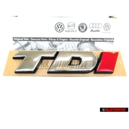 VW Original TDI Hinten Schriftzug Emblem Logo Chrom Rot - 7D0853675C EQW