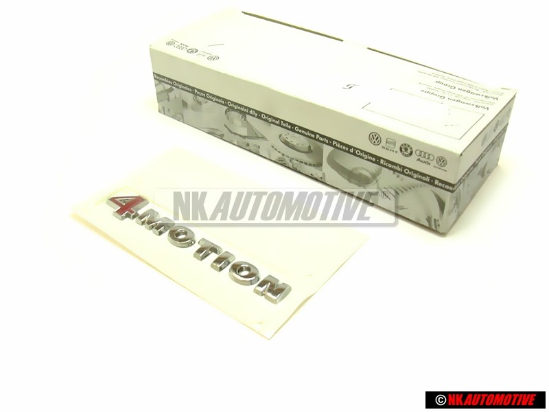 VW Original 4MOTION Hinten Schriftzug Emblem Logo Chrom Rot - 1K0853675Q GQF