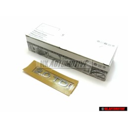 VW Original 2.0 TDI Hinten Schriftzug Emblem Logo Chrom Rot - 3C0853675F GQF