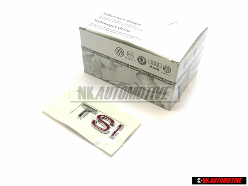 VW Original TSI Hinten Schriftzug Emblem Logo Chrom Rot - 1K5853675J GQF