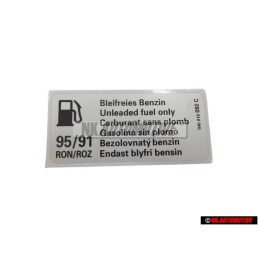 VW Original Kennschild 'Bleifreies Benzin' - 1H0010092C