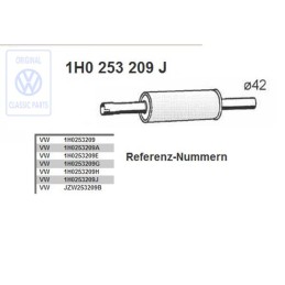 VW Original Vorschalldämpfer - 1H0253209J