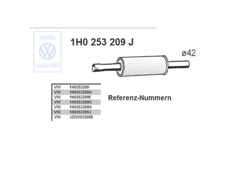 VW Original Vorschalldämpfer - 1H0253209J