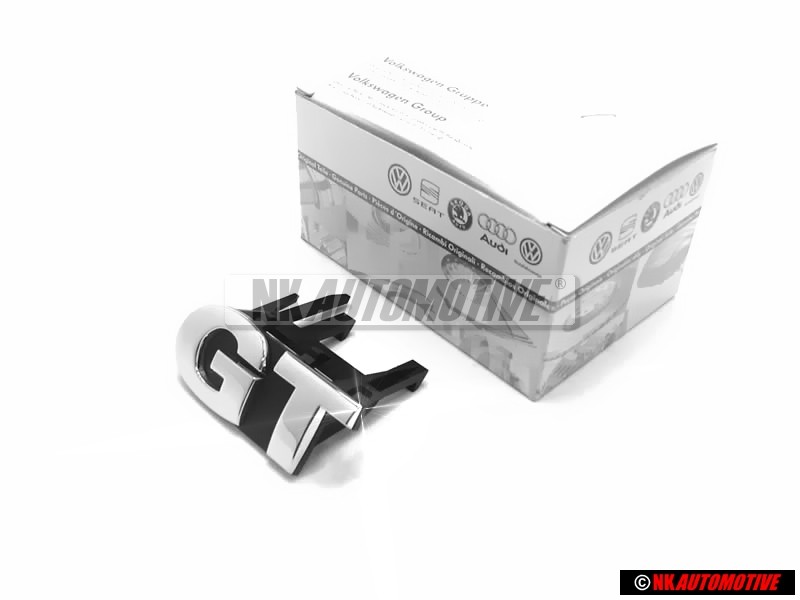 VW Original GT Vorne Kühlergrill Emblem Schriftzug Chrom - 6Q0853679D 739