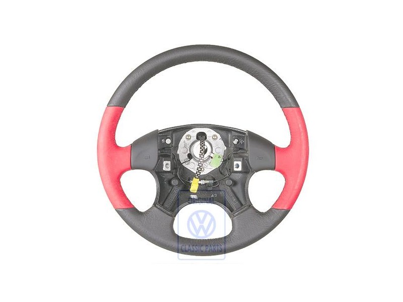 VW Original Lenkrad (Leder) Satinschwarz/Flashrot - 1H0419091AMEQZ