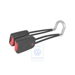VW Original Doppelgurtschloss Satinschwarz/Feuerrot - 1H0857739A FCN