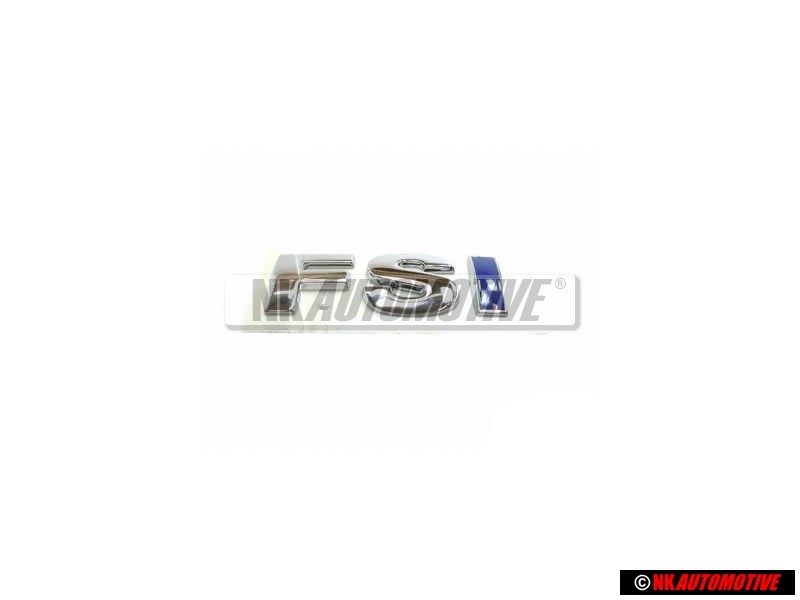 VW Original FSI Hinten Schriftzug Emblem Logo Chrom Blau - 6E0853675B HCE