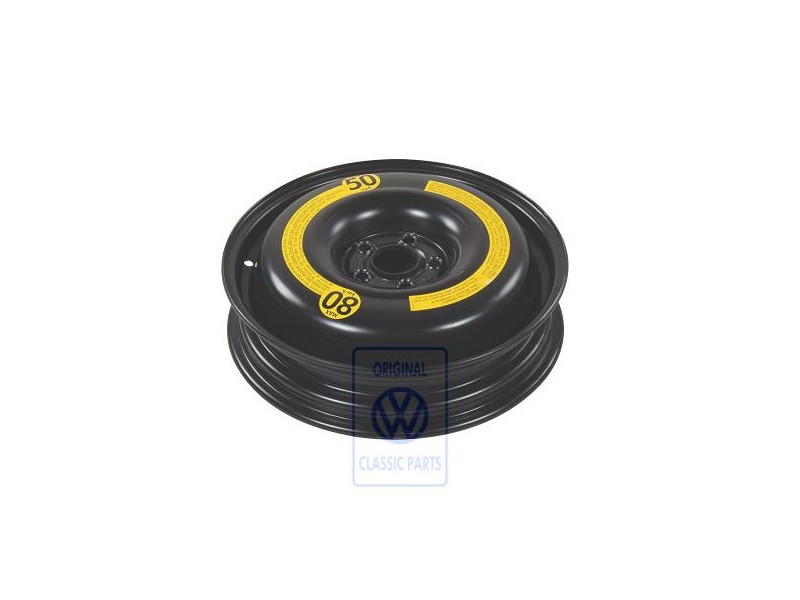 VW Original Stahlfelge Für Platzsparendes Notrad Schwarz - 3A0601025 03C