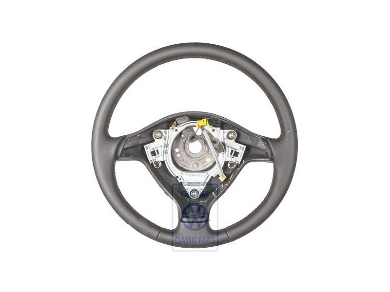 VW Original Sportlenkrad Leder Schwarz/Rot - 1J0419091AELMD