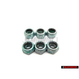 6x VW Original Sechskantmutter,Selbstsichernd - N 01118312