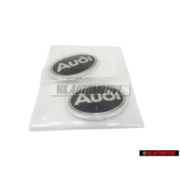 2x Audi Original Zeichen Satinschwarz/Chrom - 895853621A 01C