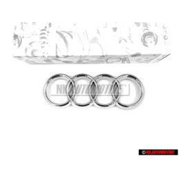 Audi Original Ringe Vorne Kühlergrill Emblem Logo Zeichen Chrom - 4D0853605