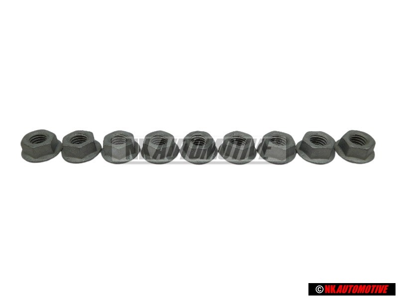 9x VW Original Bundmutter - N 90226404
