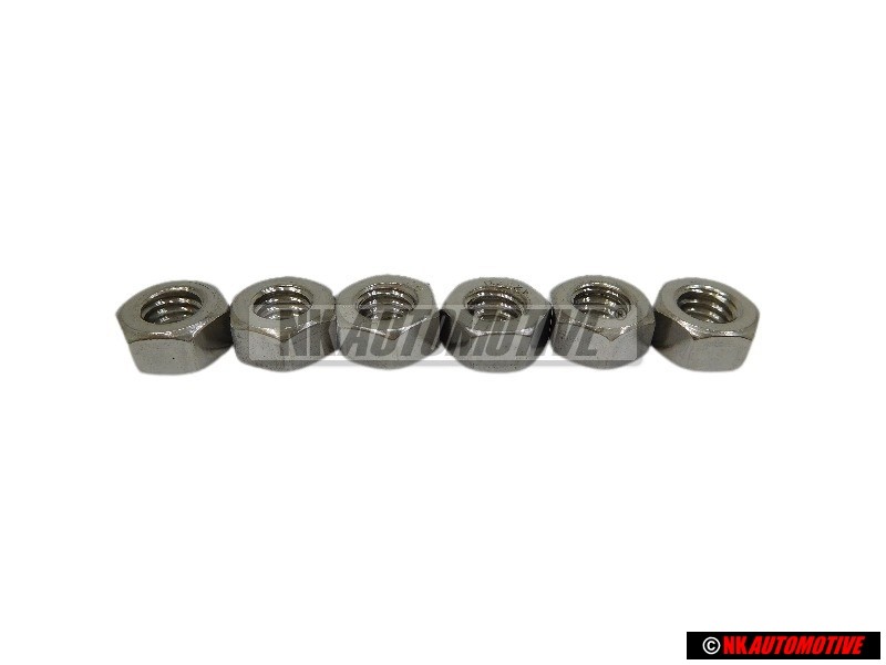 6x VW Original Sechskantmutter - N 01100627