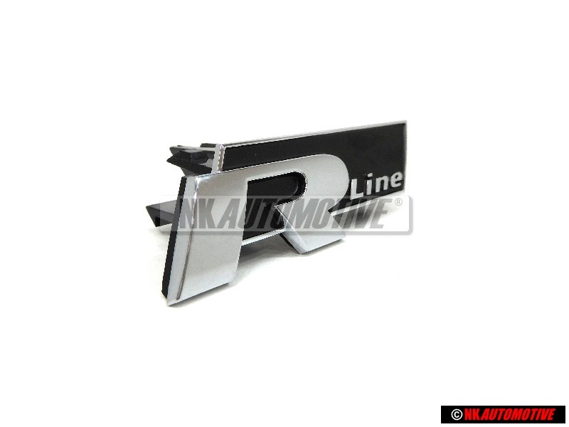 VW Original R LINE Vorne Kühlergrill Emblem Schriftzug Chrom - 3AA853948 FXC