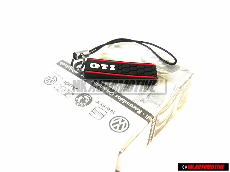 VW Original Schlüsselanhänger Schwarz/Rot - 1KV087014 WR7