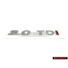 VW Original 2.0 TDI Hinten Schriftzug Emblem Logo Chrom Rot - 5K0853675R GQF