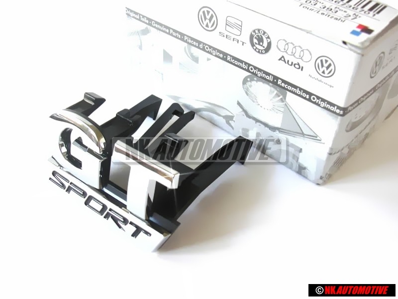 VW Original GT SPORT Vorne Kühlergrill Emblem Schriftzug Chrom - 1K6853679C FXC