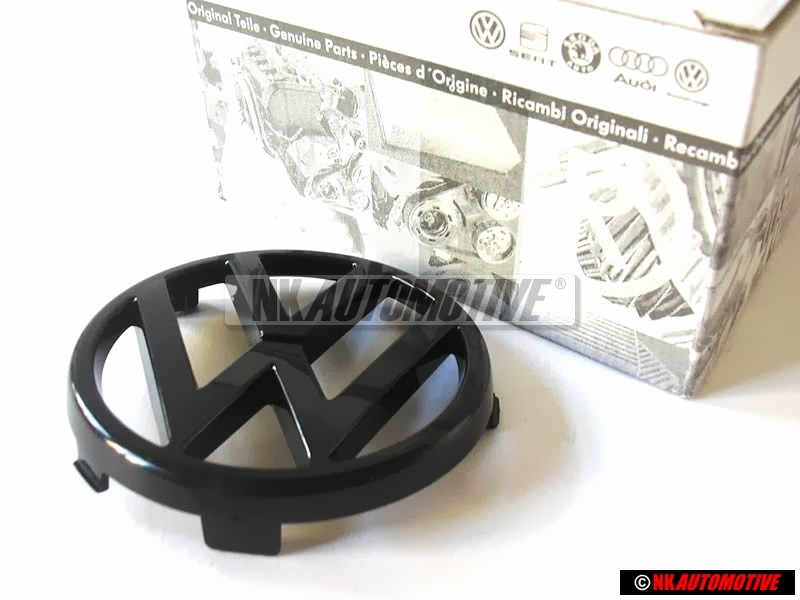 VW Original Vorne Kühlergrill Emblem Logo Zeichen Schwarz - 165853601A 01C