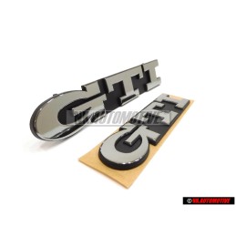 VW Original SET Schriftzug Emblem GTI Silber Vorne Hinten - Golf MK3